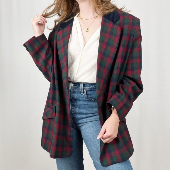 ✨ Vintage ✨ plaid wool blazer - Picture 4 of 8